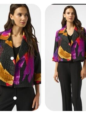 Joseph Ribkoff Jacquard Abstract Print Blazer